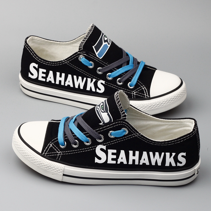 Women's NFL Seattle Seahawks Repeat Print Low Top Sneakers 001